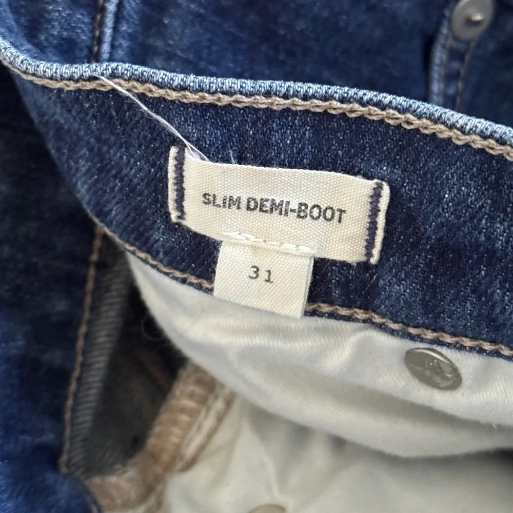 Madewell Slim Demi-Boot Jeans in Midwick Wash Size 31 Dark Blue Bootcut Jean - Picture 10 of 13